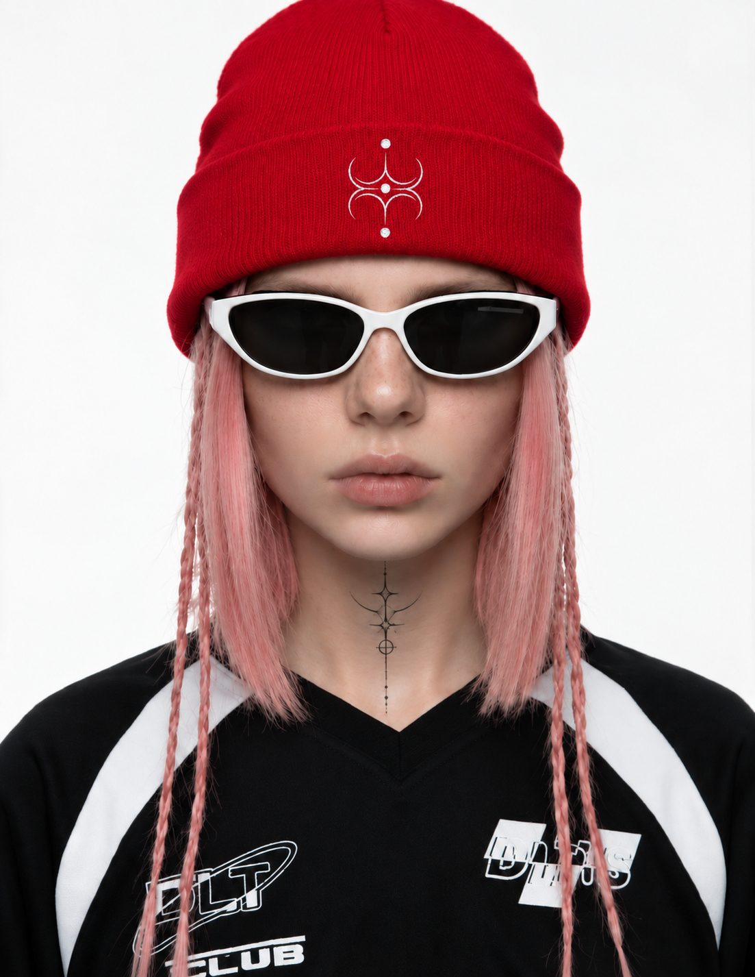 Red Gamer Beanie | Cyber Beanie | Cyberwear Hat | Techwear Winter Outfit | Gamer Streetwear | CODE 001