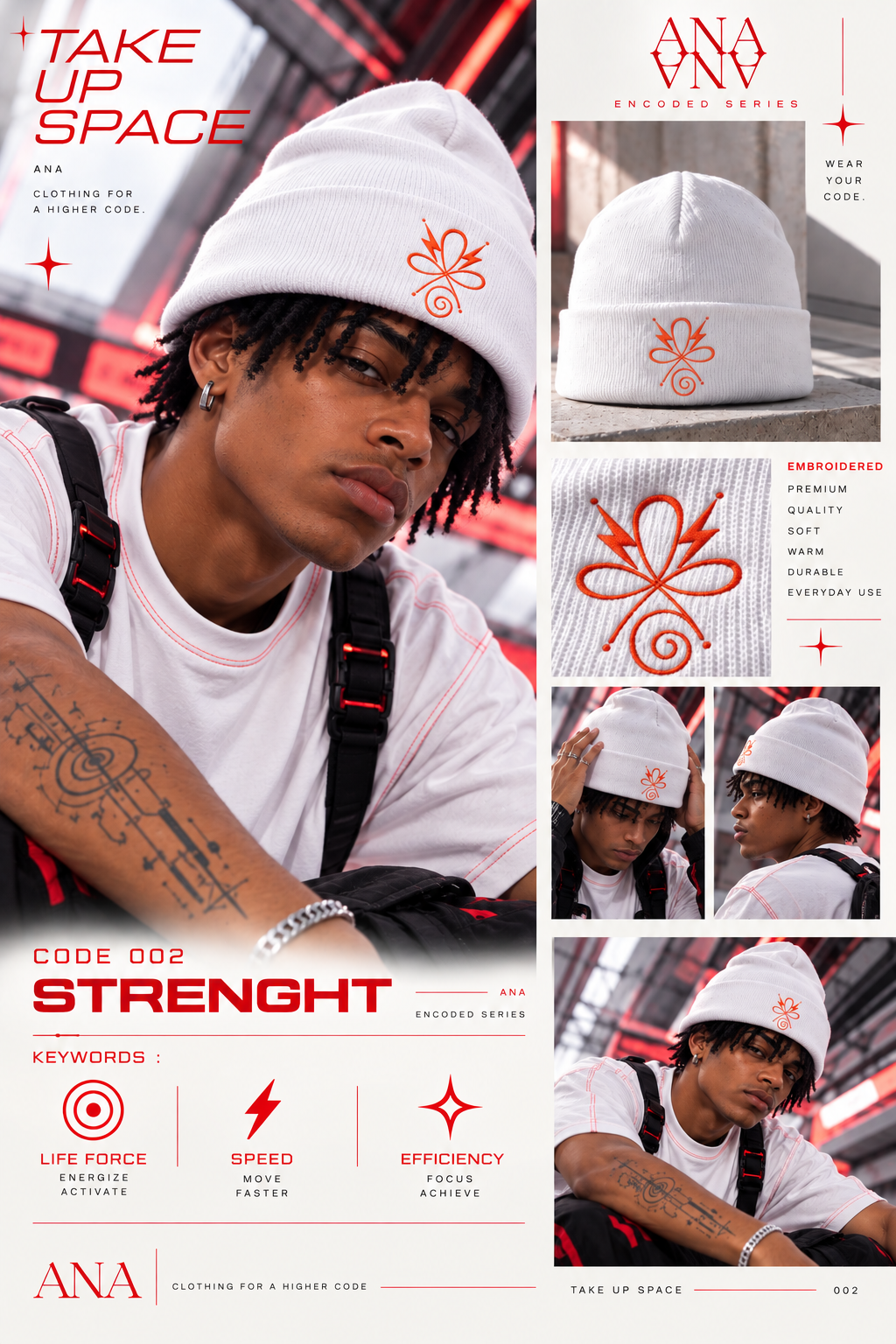 CyberPunk Gamer Beanie - CODE 002 _ STRENGHT