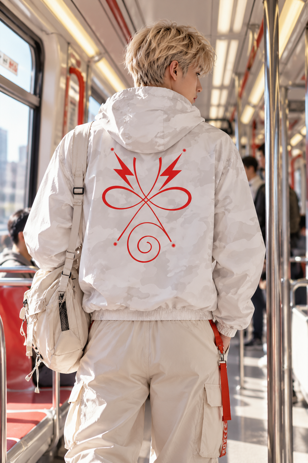 Red Techwear windbreaker | CODE 002 STRENGHT