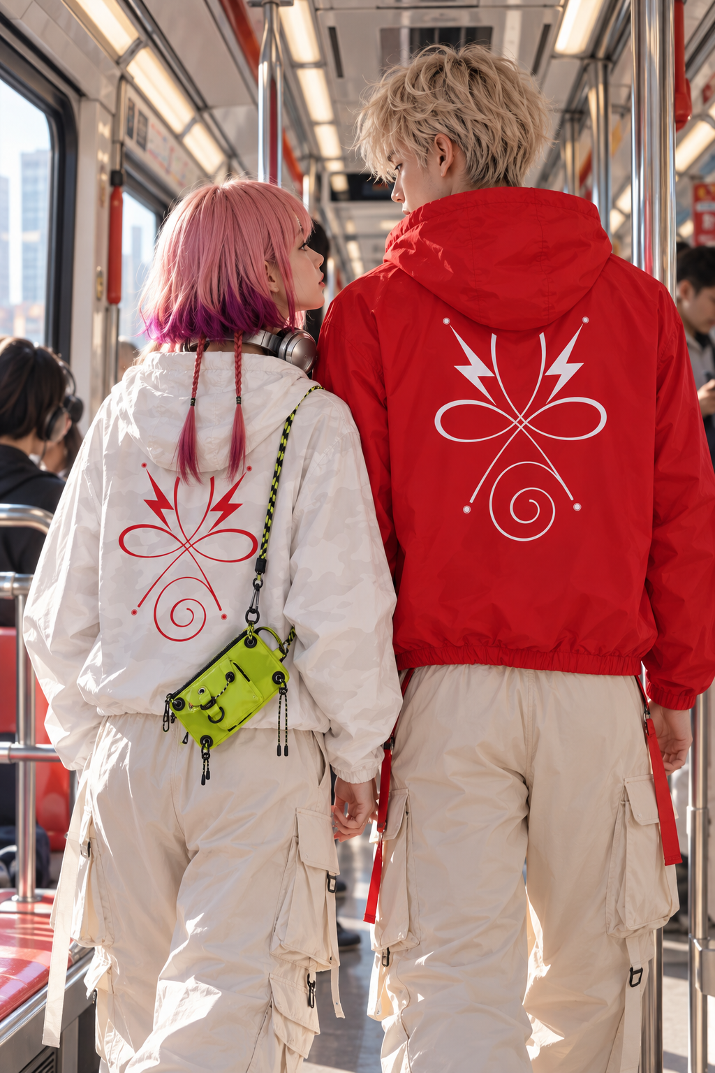 Red Techwear windbreaker | CODE 002 STRENGHT
