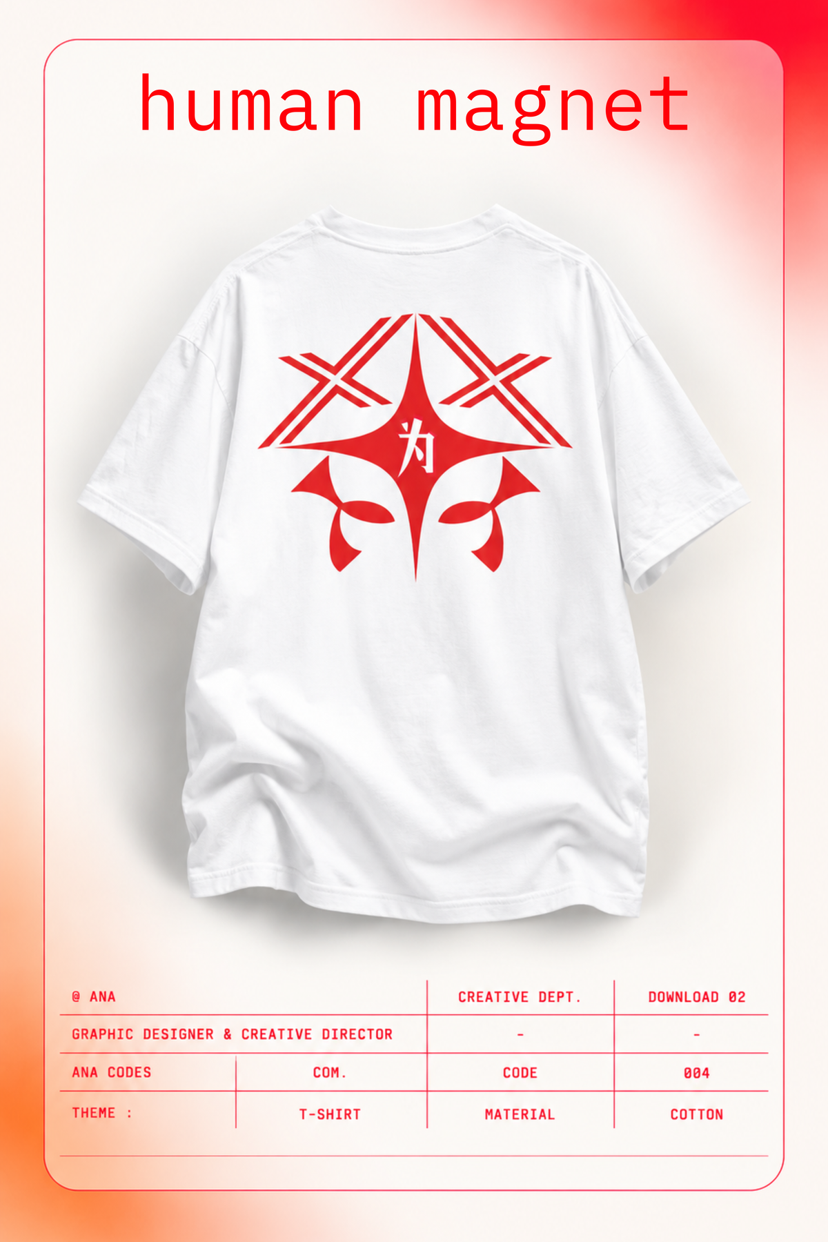 CODE 004 HUMAN MAGNET | Futuristic Gamer T-Shirt