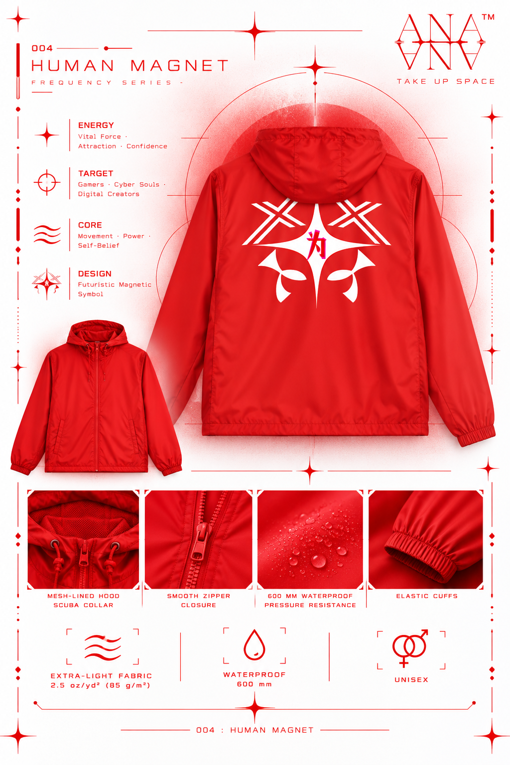 Full Zip Techwear windbreaker | CODE 004