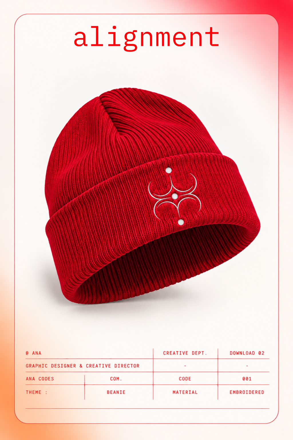 Red Gamer Beanie | Cyber Beanie | Cyberwear Hat | Techwear Winter Outfit | Gamer Streetwear | CODE 001